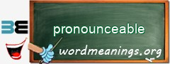 WordMeaning blackboard for pronounceable
